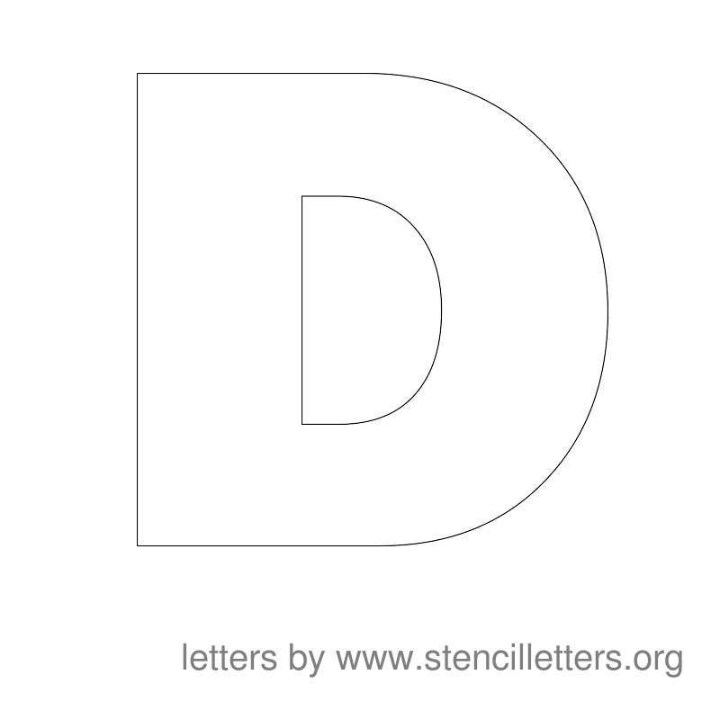 Large Stencil Letters Alphabet D