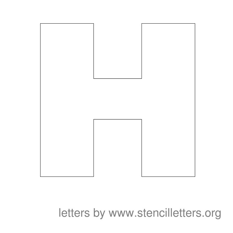 Large Stencil Letters Alphabet H