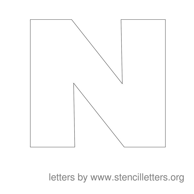 Large Stencil Letters Alphabet N