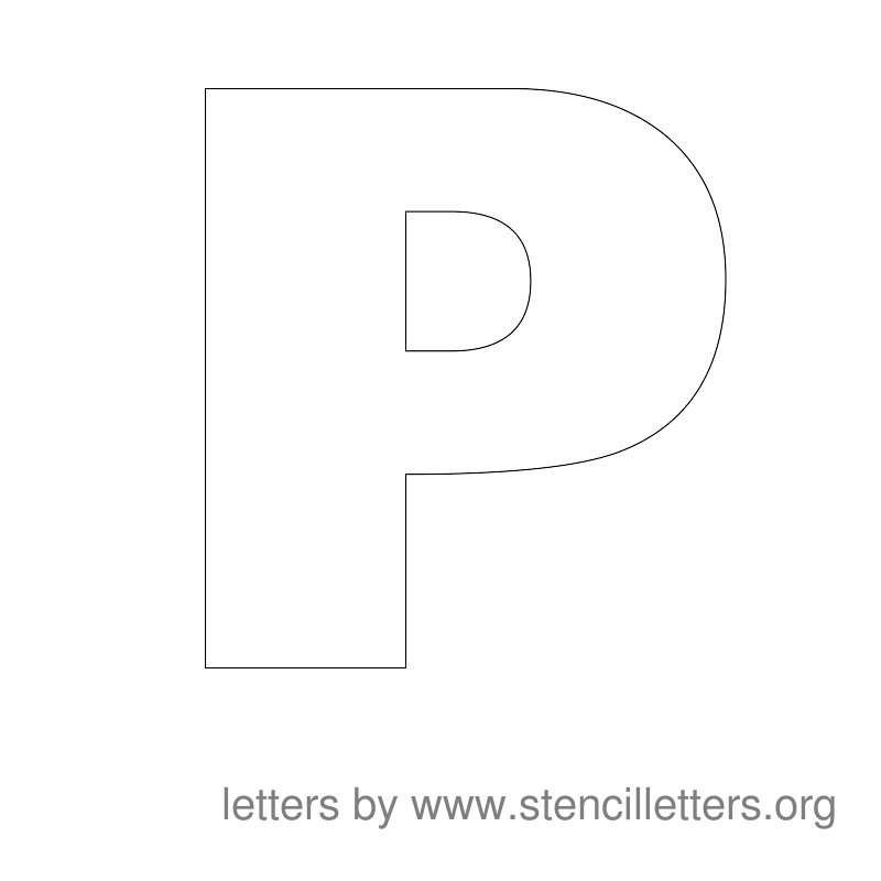 Large Stencil Letters Alphabet P