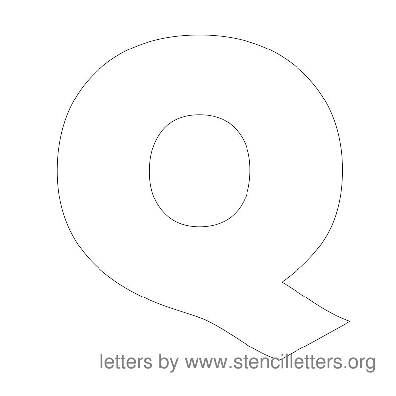 Large Stencil Letters Alphabet Q