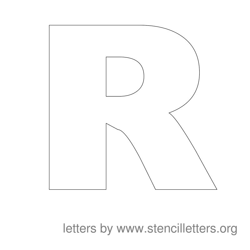 Large Stencil Letters Alphabet R