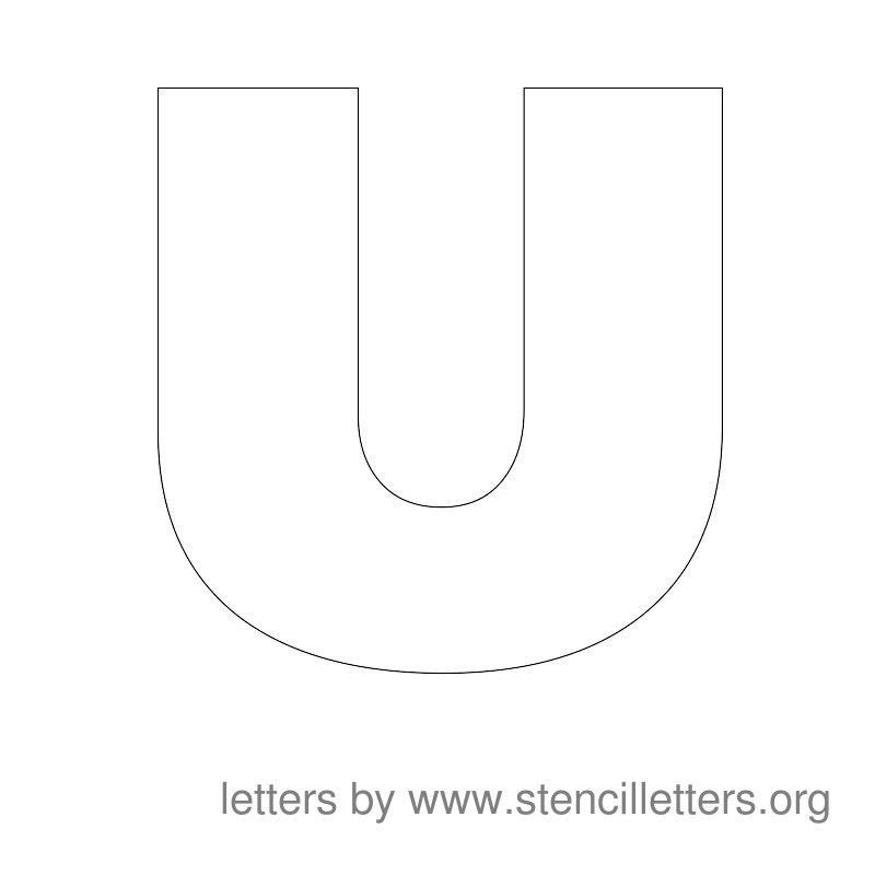 Large Stencil Letters Alphabet U
