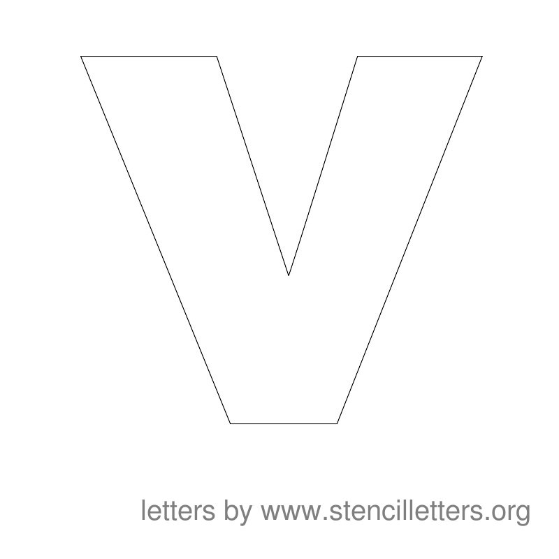 Large Stencil Letters Alphabet V
