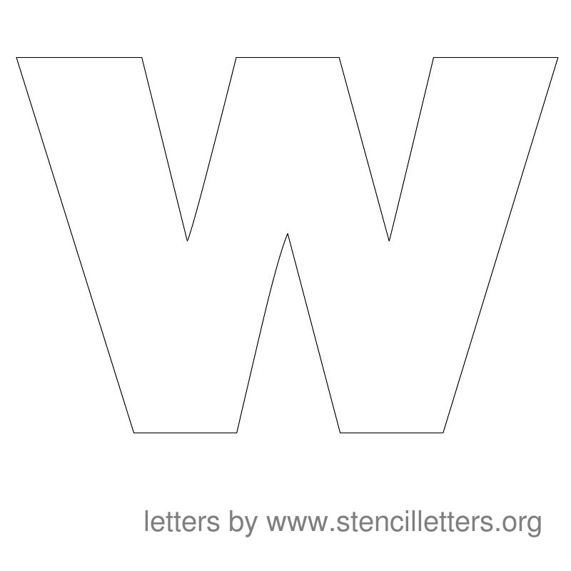 Large Stencil Letters Alphabet W