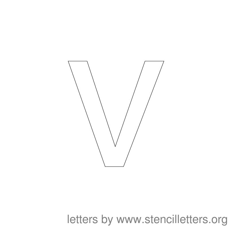 Lowercase Letter Stencil Large V
