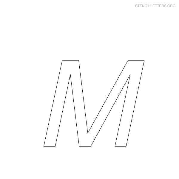 Stencil Letter Italic M