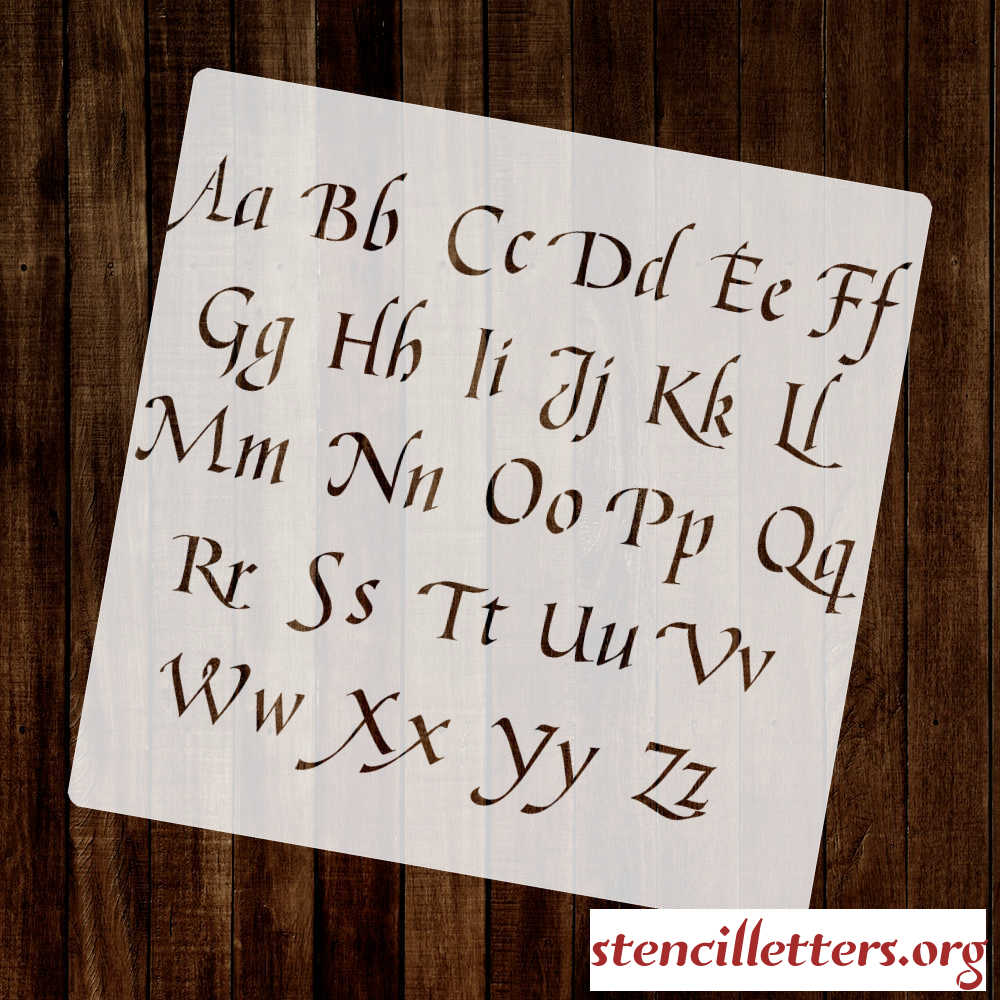 Monumental Cursive Alphabet Stencil Set - Stencil Letters Org