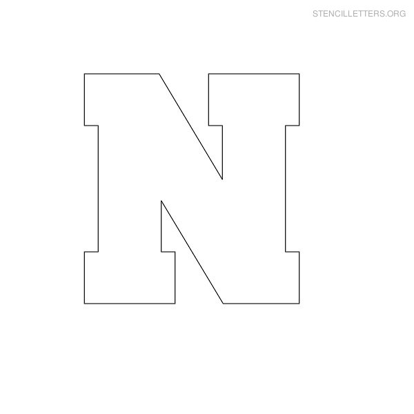 Letter N Printable Alphabet Stencil Templates - Stencil Letters Org