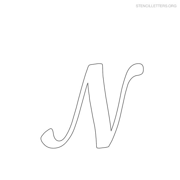 Stencil Letter Cursive N