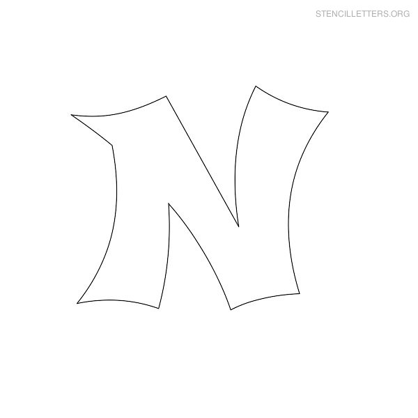 Stencil Letter Japanese N