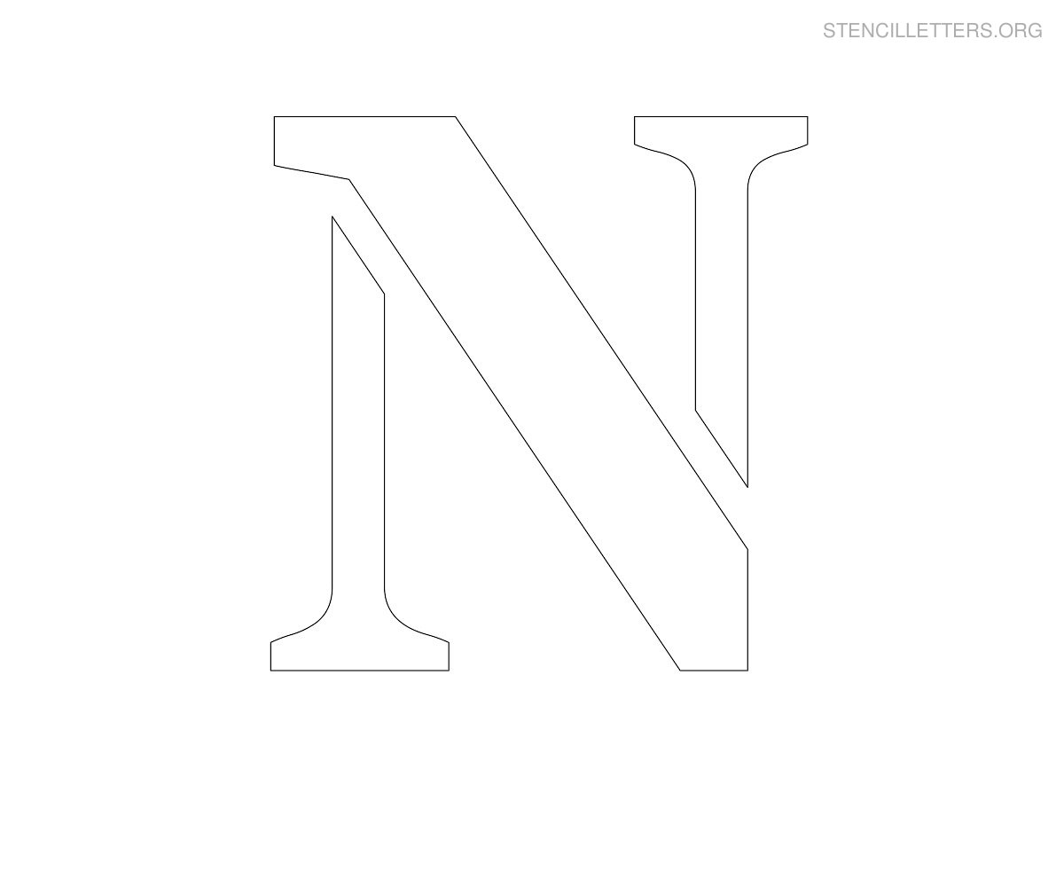 Letter N Printable Alphabet Stencil Templates Stencil Letters Org