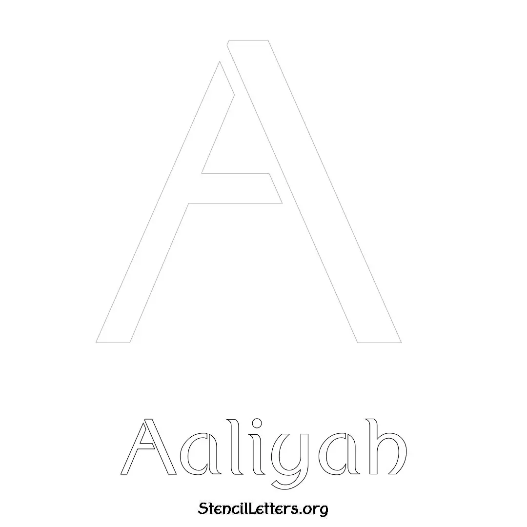 Aaliyah Free Printable Name Stencils with 6 Unique Typography Styles and Lettering Bridges