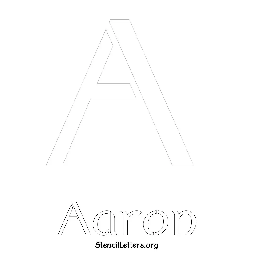 Aaron Free Printable Name Stencils with 6 Unique Typography Styles and Lettering Bridges