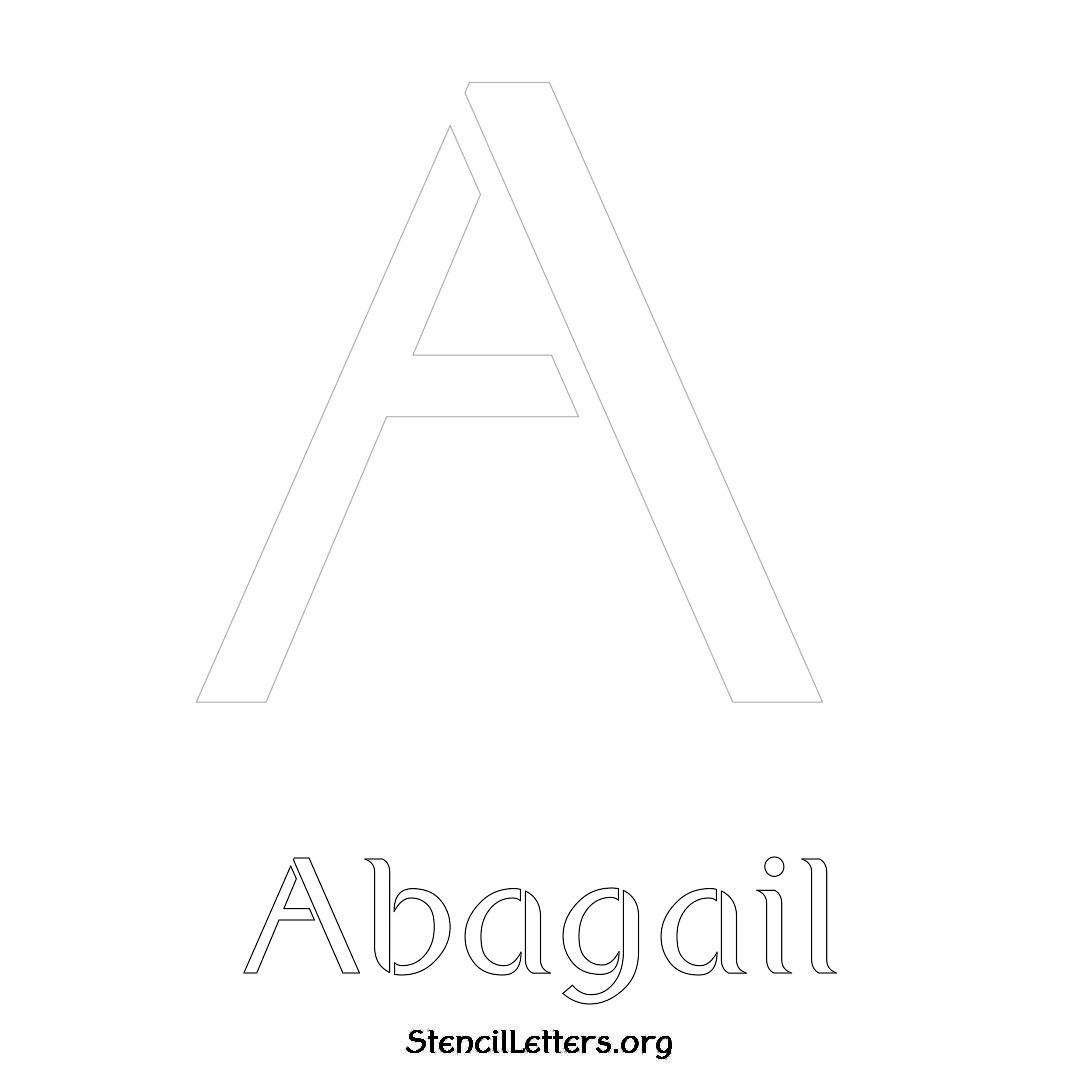 Abagail printable name initial stencil in Ancient Lettering