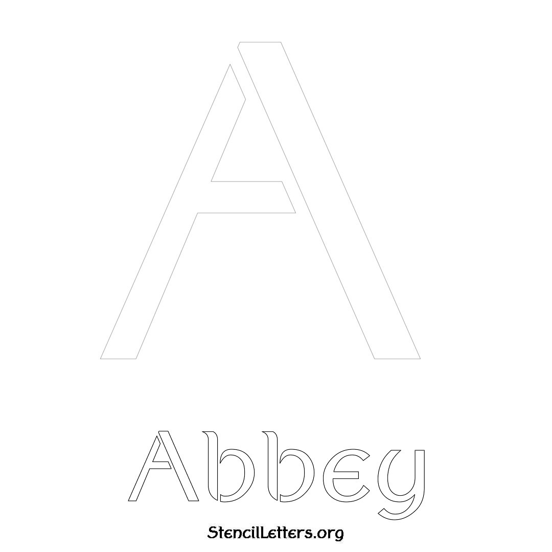 Abbey printable name initial stencil in Ancient Lettering