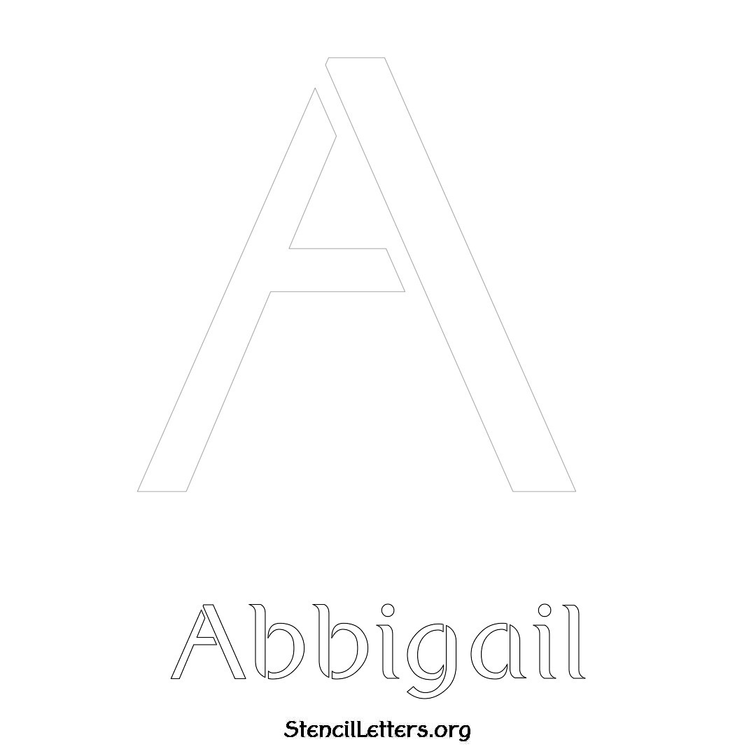 Abbigail printable name initial stencil in Ancient Lettering