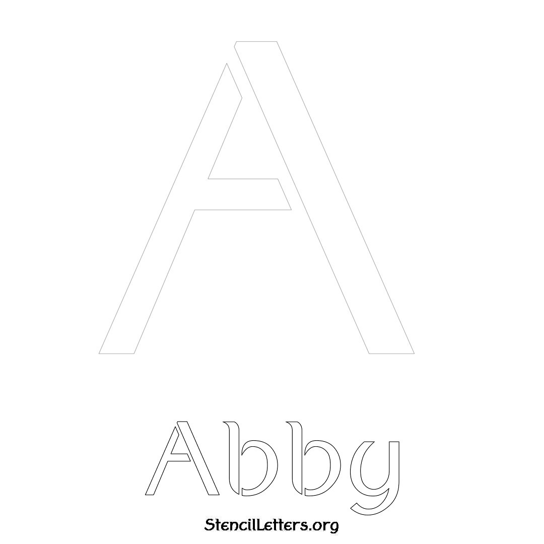 Abby printable name initial stencil in Ancient Lettering