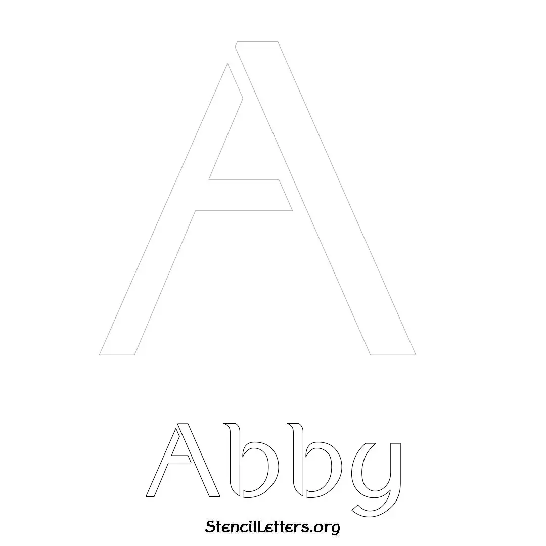 Abby Free Printable Name Stencils with 6 Unique Typography Styles and Lettering Bridges