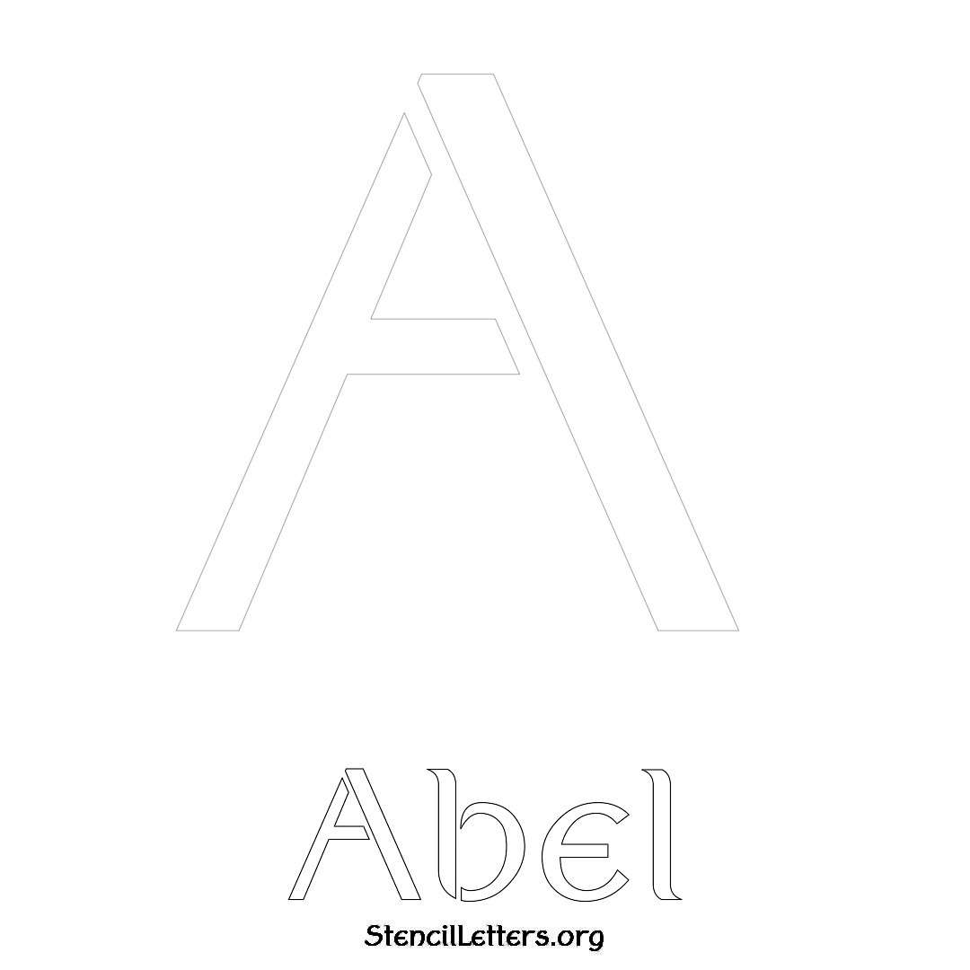 Abel printable name initial stencil in Ancient Lettering