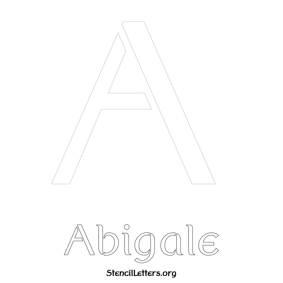 Abigale printable name initial stencil in Ancient Lettering