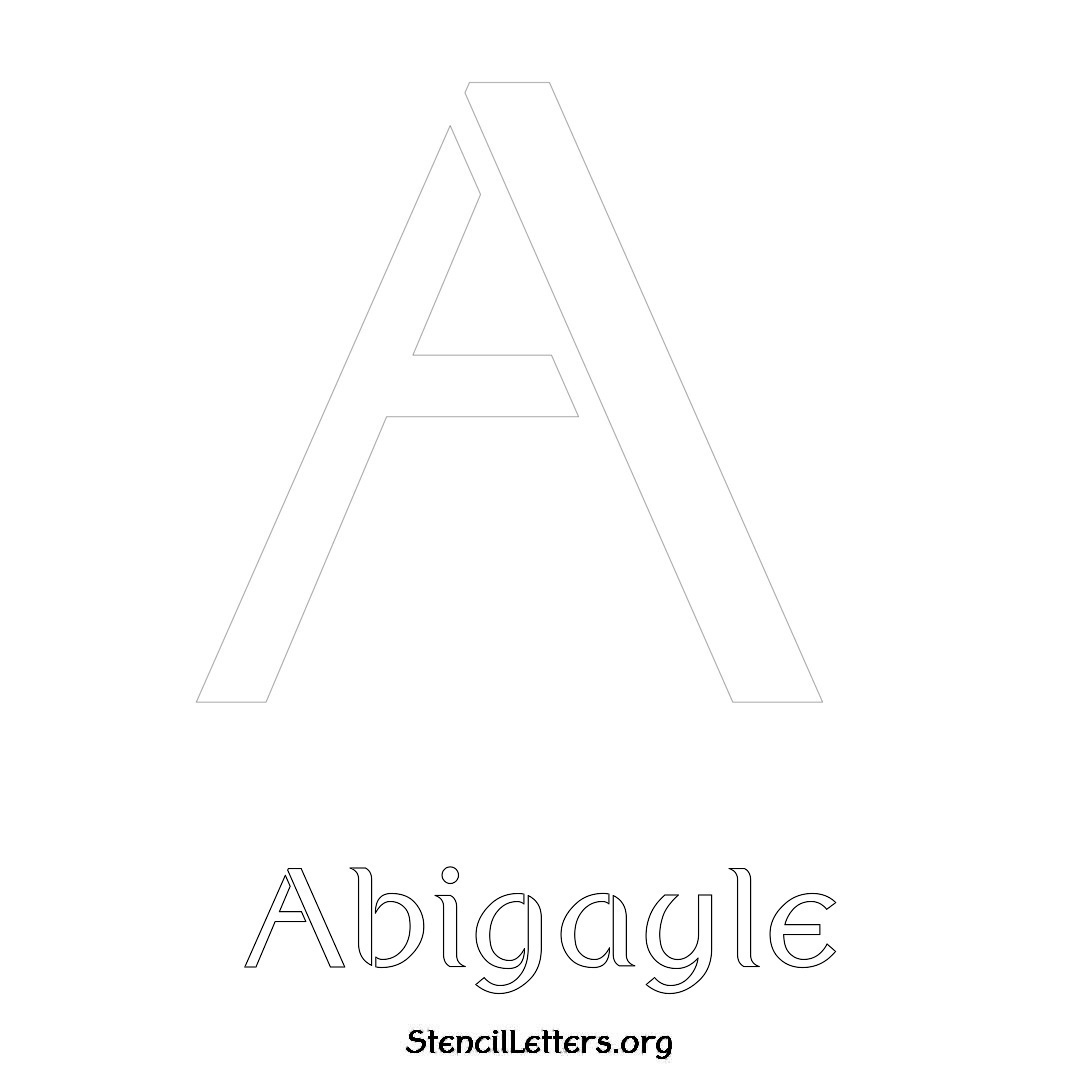 Abigayle printable name initial stencil in Ancient Lettering