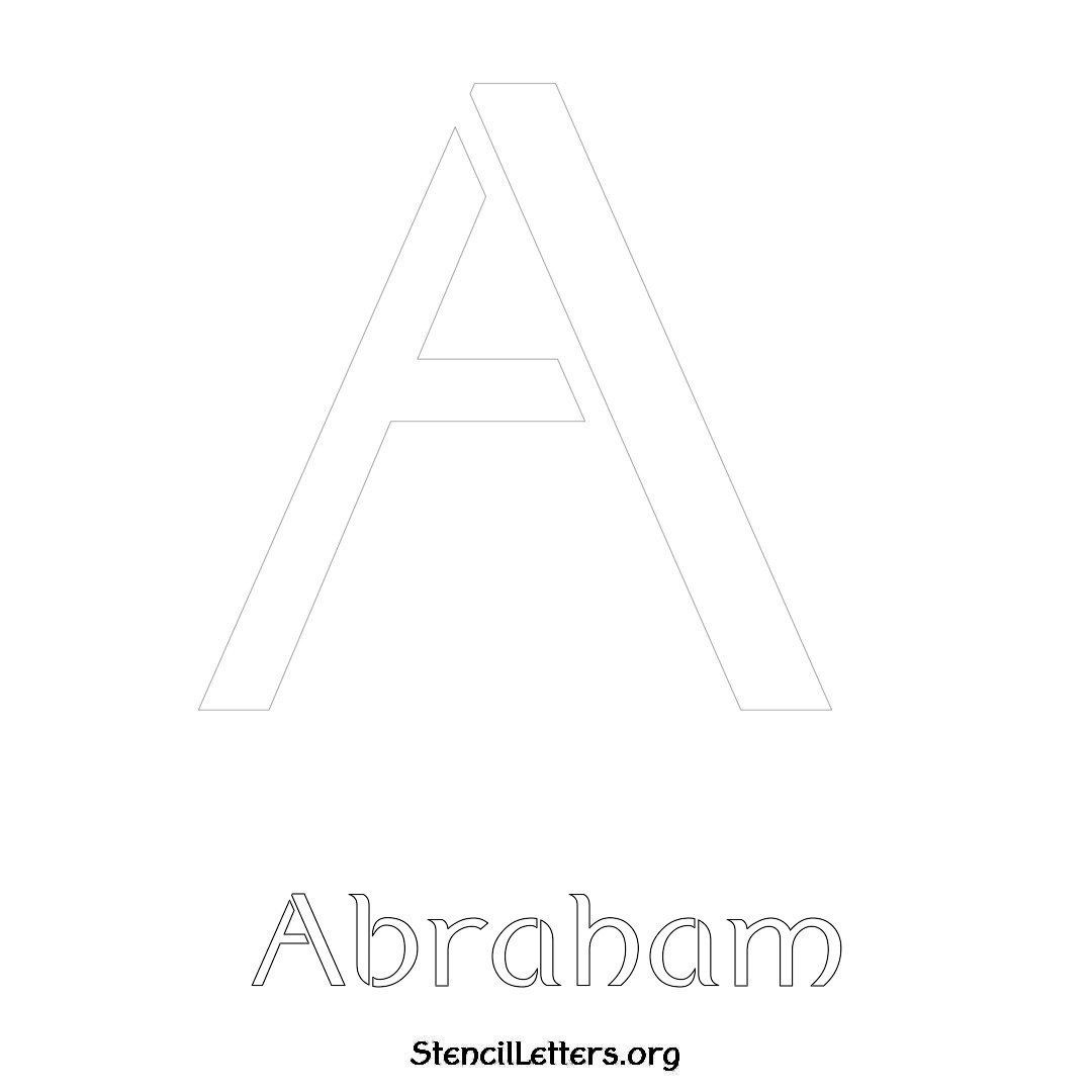 Abraham printable name initial stencil in Ancient Lettering