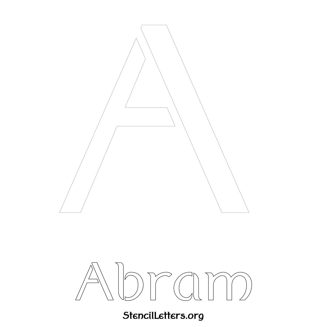 Abram printable name initial stencil in Ancient Lettering