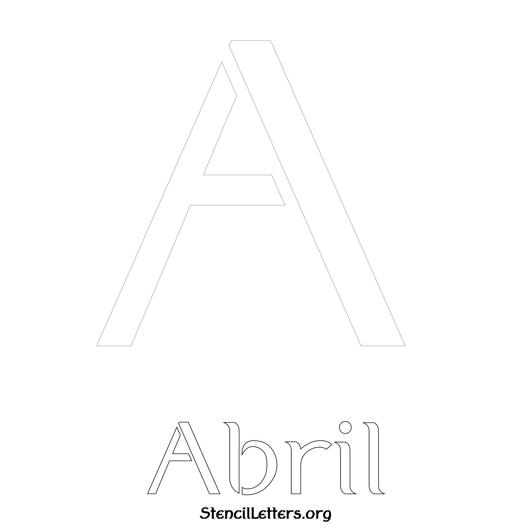 Abril printable name initial stencil in Ancient Lettering