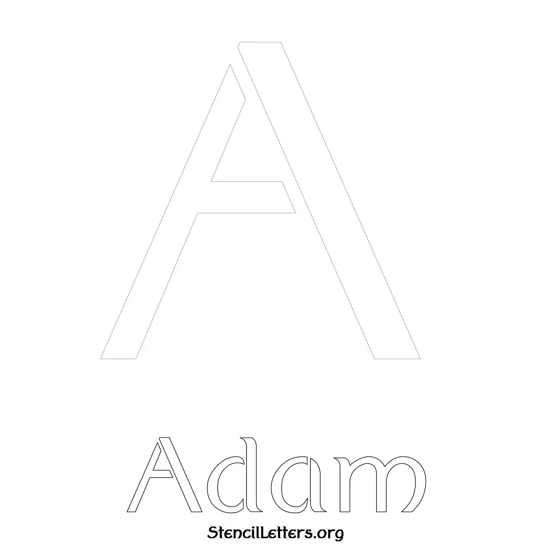 Adam Free Printable Name Stencils with 6 Unique Typography Styles and Lettering Bridges