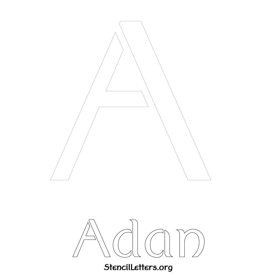 Adan printable name initial stencil in Ancient Lettering