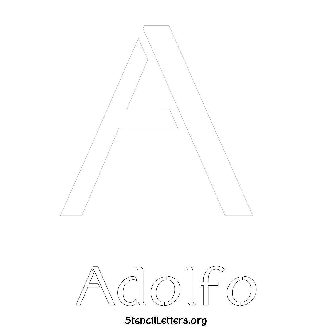 Adolfo printable name initial stencil in Ancient Lettering
