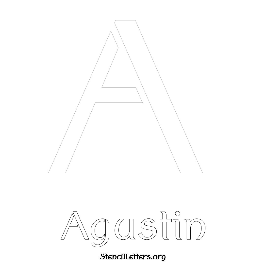 Agustin printable name initial stencil in Ancient Lettering