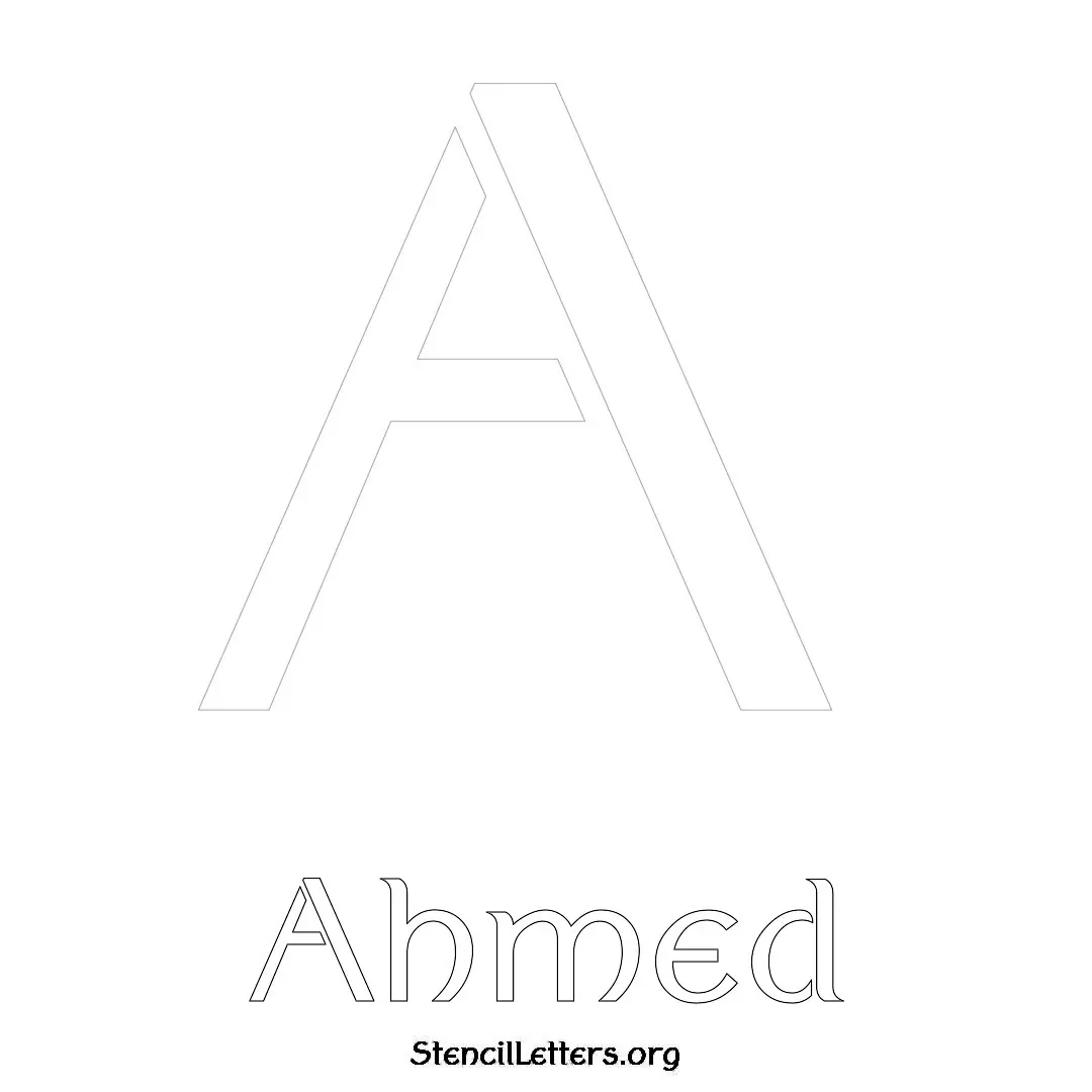 Ahmed Free Printable Name Stencils with 6 Unique Typography Styles and Lettering Bridges