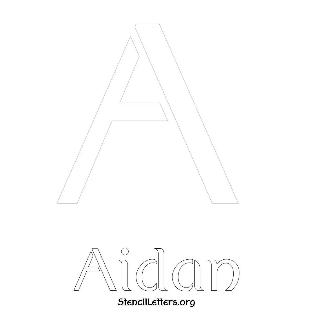 Aidan Free Printable Name Stencils with 6 Unique Typography Styles and Lettering Bridges