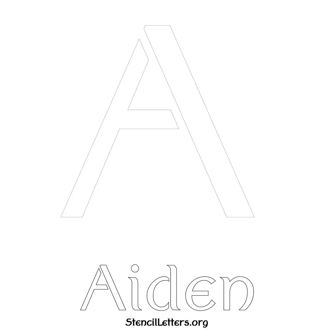 Aiden Free Printable Name Stencils with 6 Unique Typography Styles and Lettering Bridges