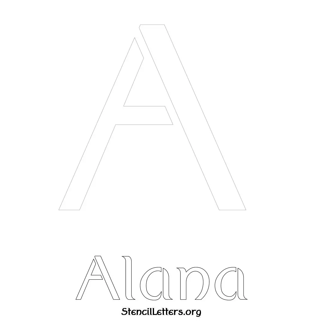 Alana Free Printable Name Stencils with 6 Unique Typography Styles and Lettering Bridges