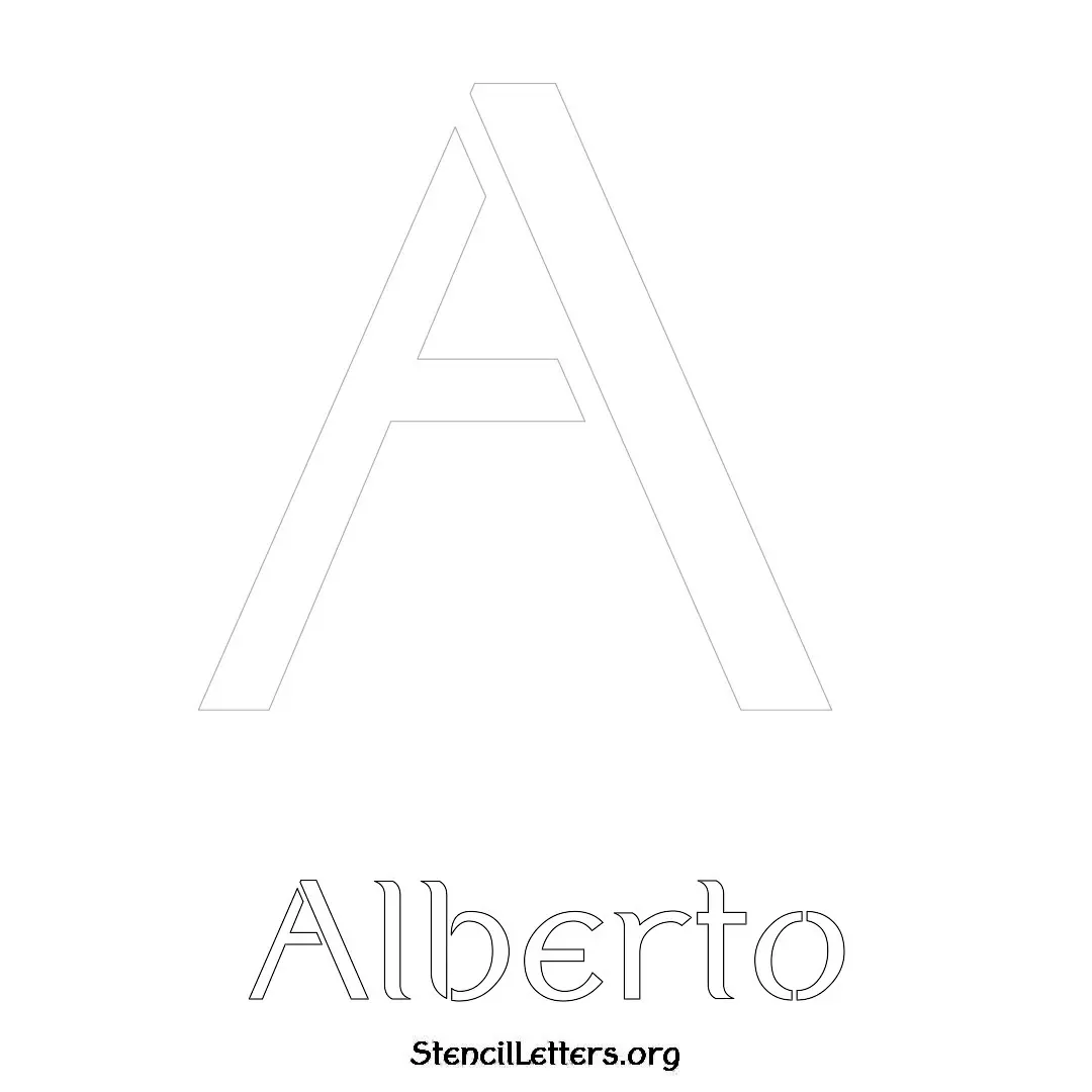 Alberto Free Printable Name Stencils with 6 Unique Typography Styles and Lettering Bridges