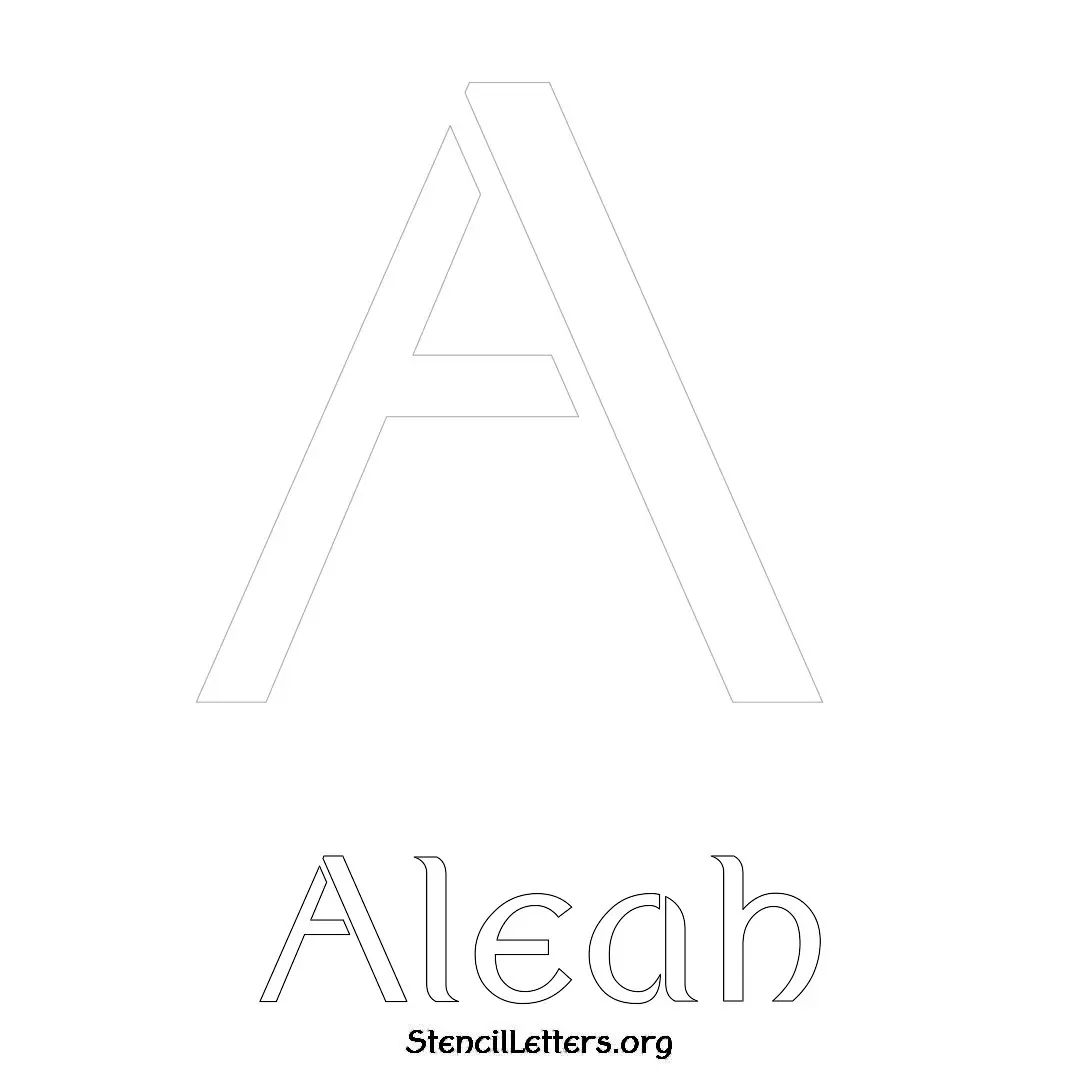 Aleah Free Printable Name Stencils with 6 Unique Typography Styles and Lettering Bridges