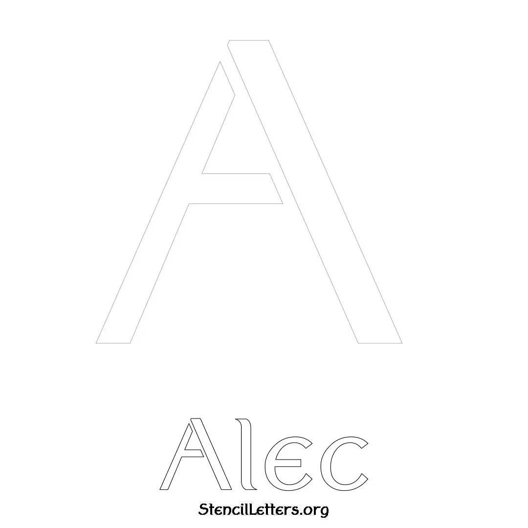 Alec Free Printable Name Stencils with 6 Unique Typography Styles and Lettering Bridges