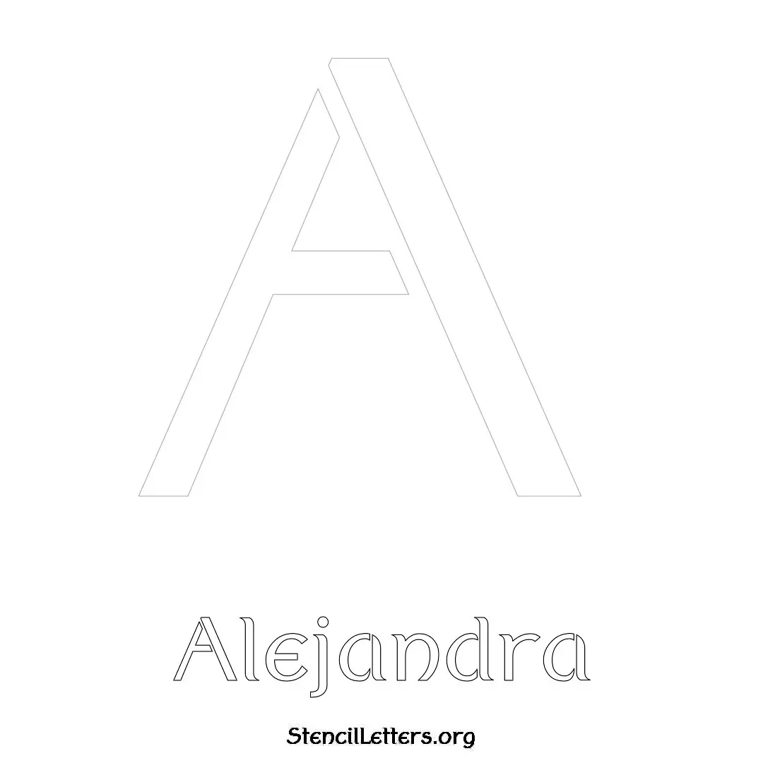 Alejandra Free Printable Name Stencils with 6 Unique Typography Styles and Lettering Bridges
