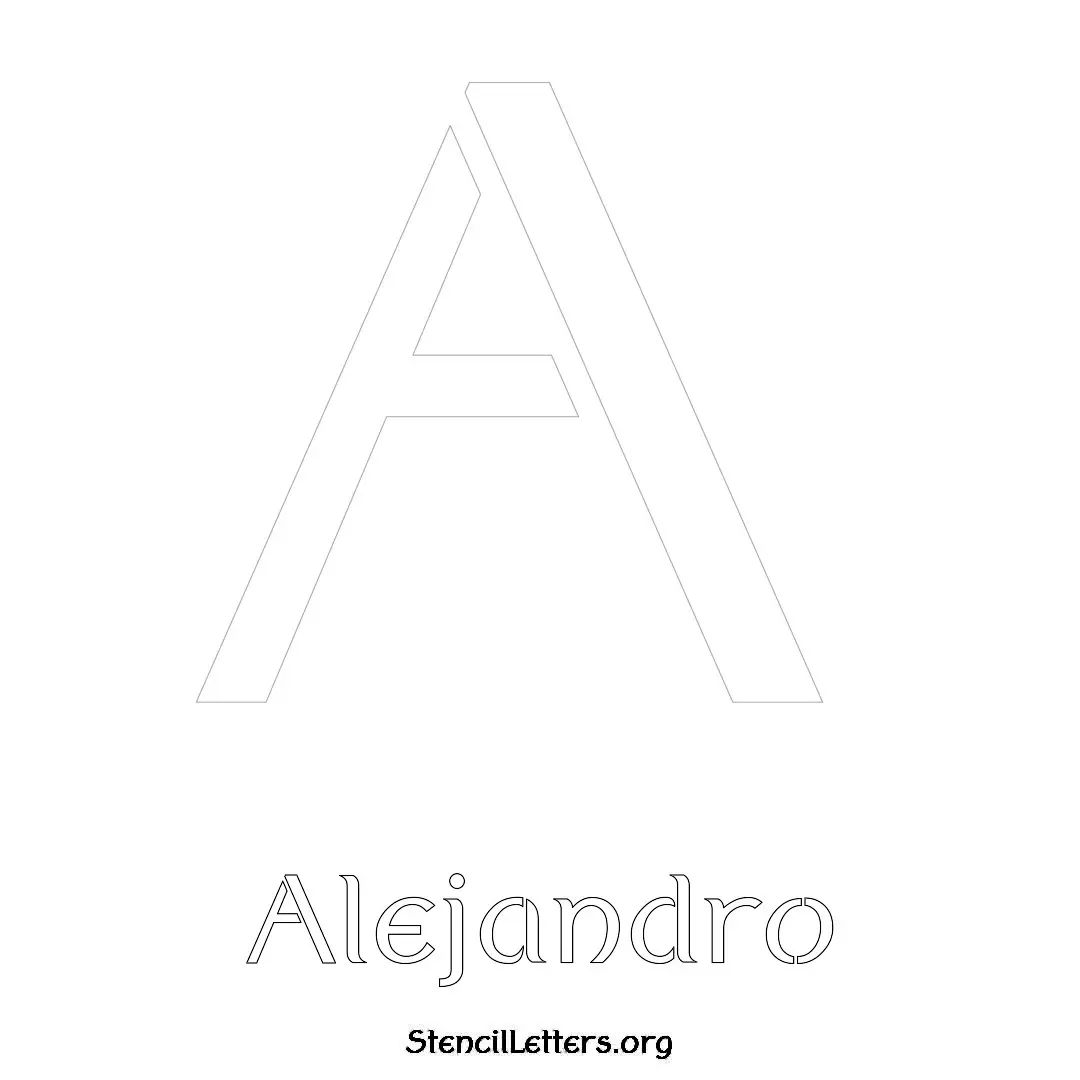 Alejandro Free Printable Name Stencils with 6 Unique Typography Styles and Lettering Bridges