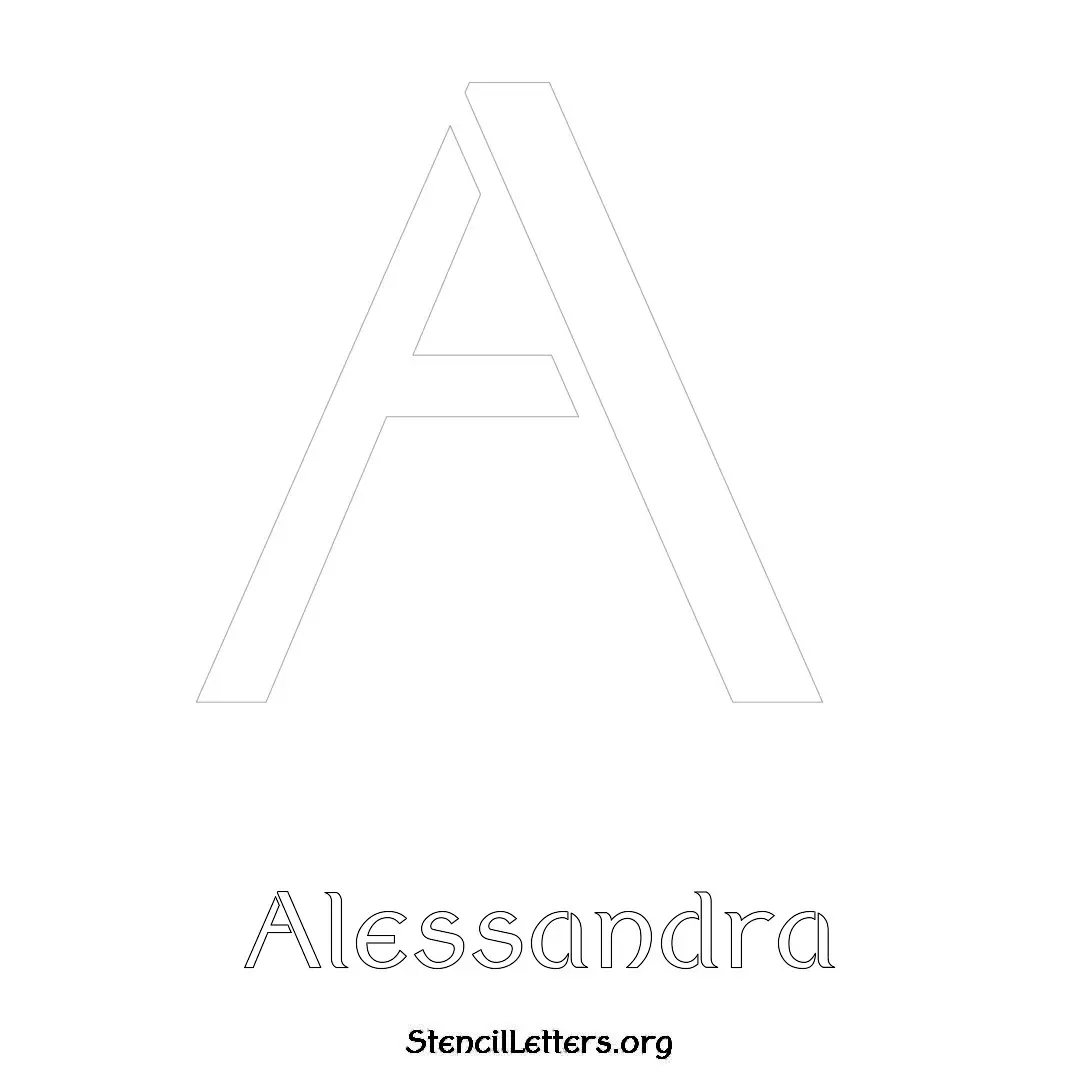 Alessandra Free Printable Name Stencils with 6 Unique Typography Styles and Lettering Bridges