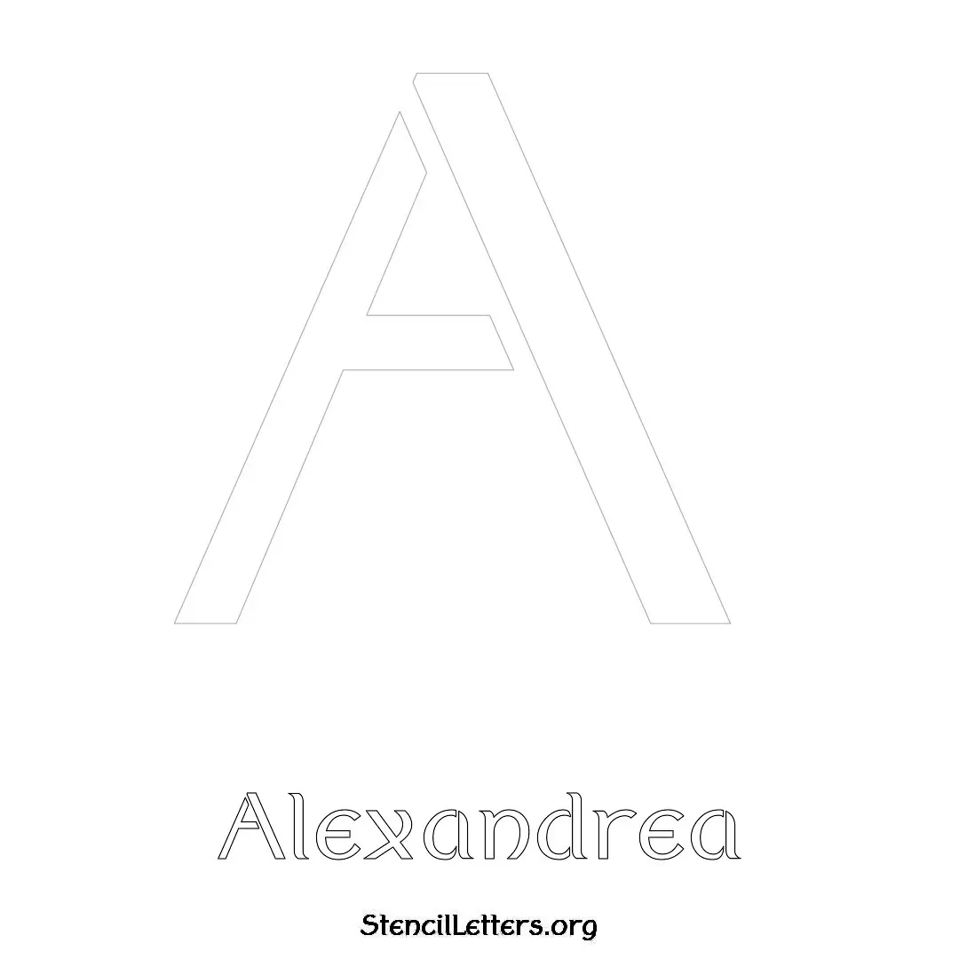 Alexandrea Free Printable Name Stencils with 6 Unique Typography Styles and Lettering Bridges