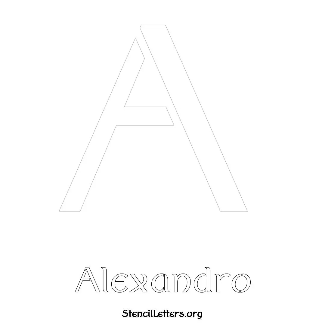 Alexandro Free Printable Name Stencils with 6 Unique Typography Styles and Lettering Bridges