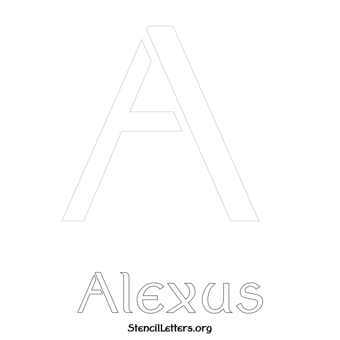 Alexus Free Printable Name Stencils with 6 Unique Typography Styles and Lettering Bridges