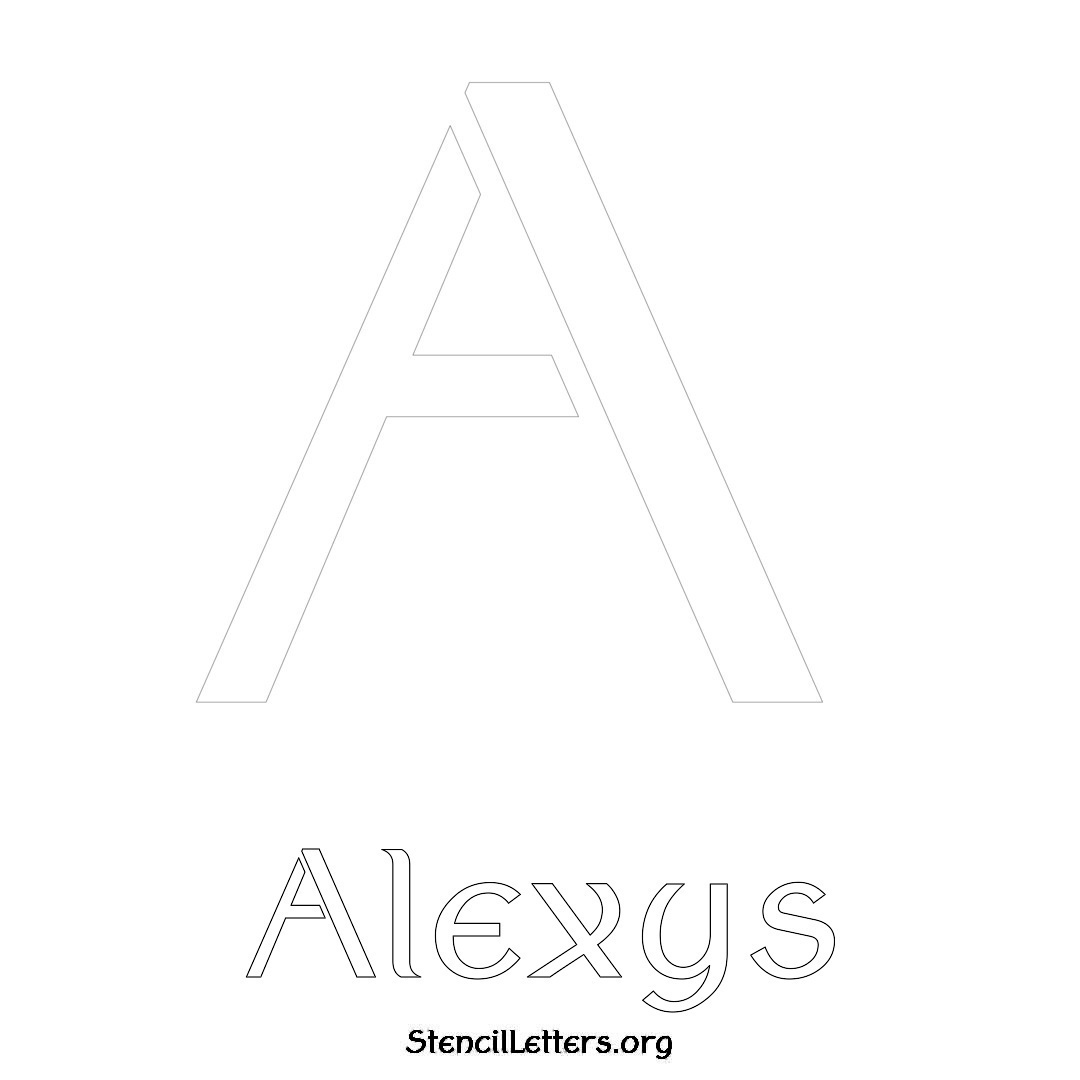 Alexys printable name initial stencil in Ancient Lettering