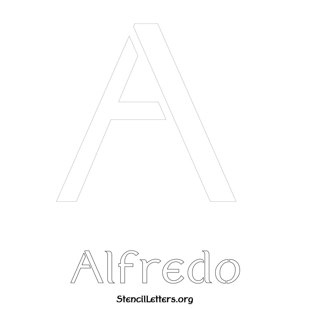 Alfredo printable name initial stencil in Ancient Lettering