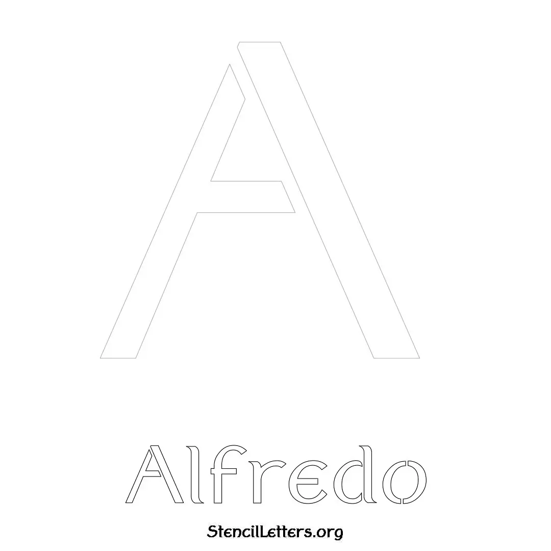 Alfredo Free Printable Name Stencils with 6 Unique Typography Styles and Lettering Bridges