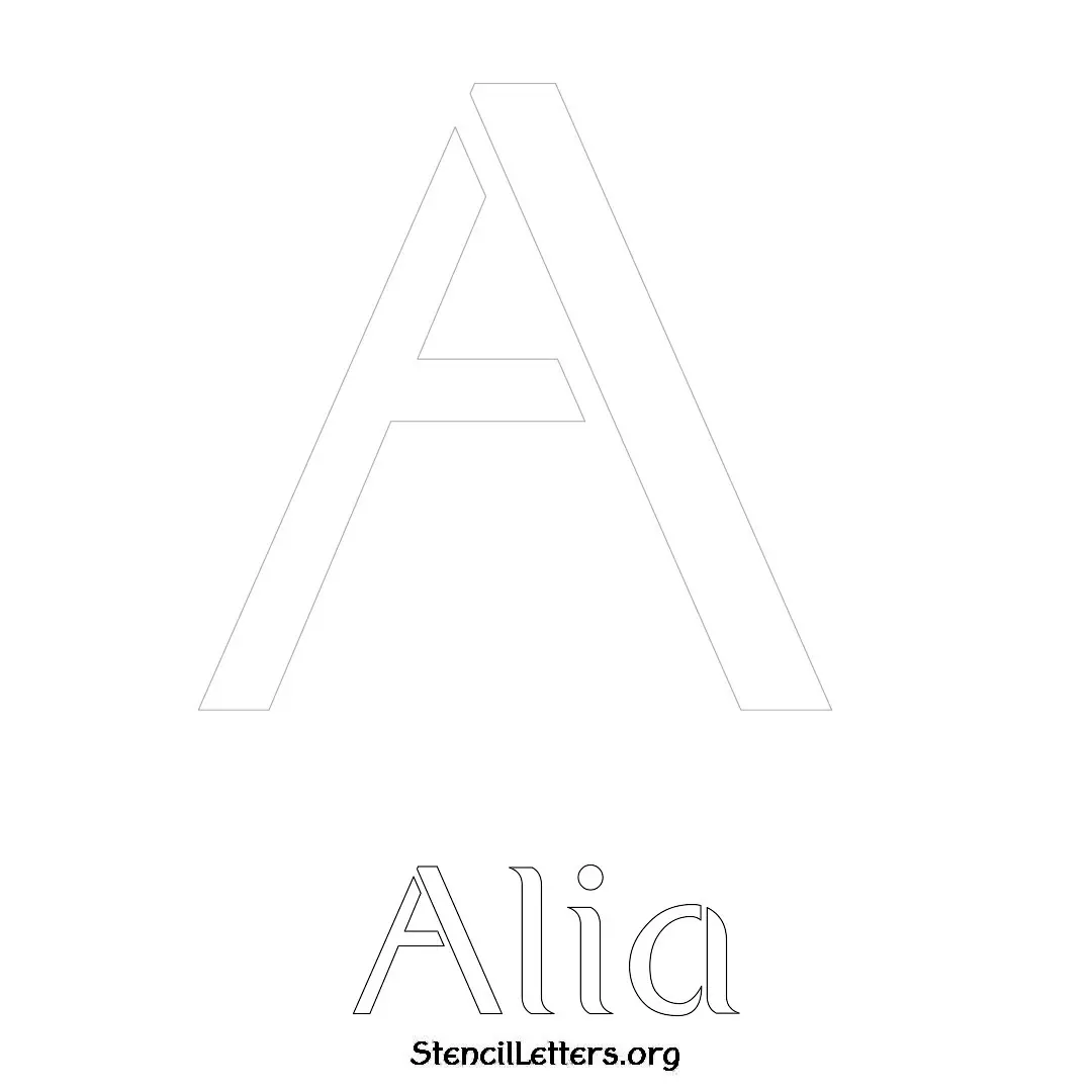 Alia Free Printable Name Stencils with 6 Unique Typography Styles and Lettering Bridges